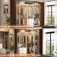 thumbnail image 2 of Aheaplus Garment Rack Heavy Duty Clothes Rack for Hanging Clothes,Clothing Rack with Drawers, Wood Stoarge Shelf Freestanding Closet Wardrobe Rack, Corner L Shaped Closet System Organizers, W3,White, 2 of 14