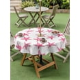 thumbnail image 4 of Outdoor Tablecloth with Umbrella Hole for Patio/Picnic/Party/Camping, Pink Starfish Coastal Waterproof Table Cloth Round Cover Washable, Nautical Summer Ocean Modern (Dia 54"), 4 of 9