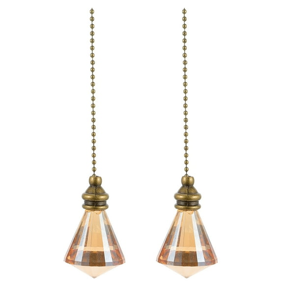 2PCS Crystal Ceiling Fan Pull Chains with 21.2 Inch Decorative Pendant Lamps Chain Replacement Accessories