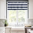 thumbnail image 3 of Simple Horizontal Stripes Line Kitchen Valances for Windows 42x18 Inch Kitchen Curtains Valances Rod Pocket Bathroom Window Valances for Window Treatment Decor, 3 of 6