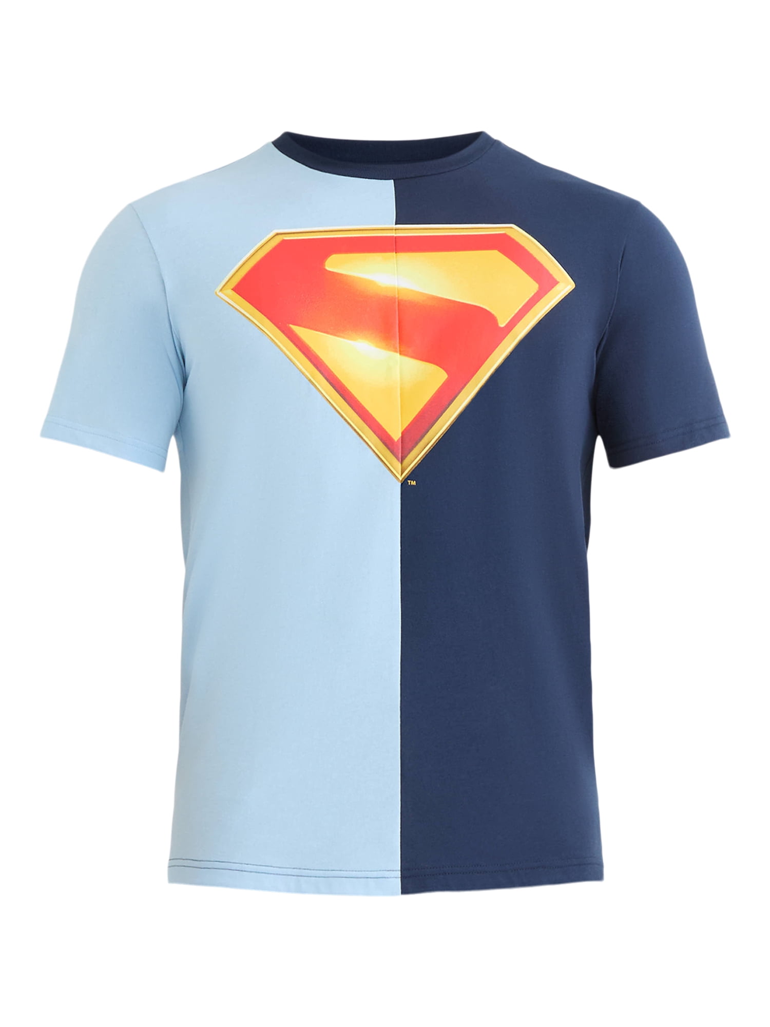 Superman Men's and Big Men's Two Tone Graphic Tee with Short Sleeves, Sizes S-3XL