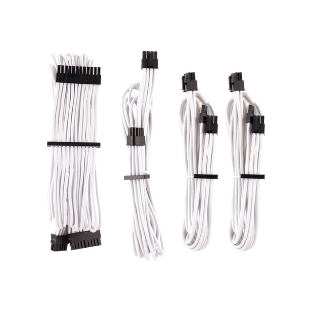 CORSAIR Premium individually sleeved starter kit (Type 4, Generation 4) - Power cable kit - 2 ft - white
