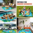 thumbnail image 4 of Summer Swimming Pool Outdoor Rug for Patio/Deck/Porch, Non-Slip Large Area Rug 3 x 5 Ft, Floral Plumeria Leaves Blue Plaid Indoor Outdoor Rugs Washable Area Rugs, Reversible Camping Rug Carpet Runner, 4 of 8