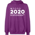 thumbnail image 2 of OXI Hoodie Sweatshirt - 2020 Bad Rating, Basic Casual Hoodie for Men's and Women Fleece Hoodie Long Sleeve - Purple 3X-Large, 2 of 3