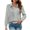 Gray, variant on Staron Women's Casual Party Top Lapel Shirt with Sequins Patchwork Pockets Buttons Pullover Loose Short Sleeve Blouse, Wine XXL