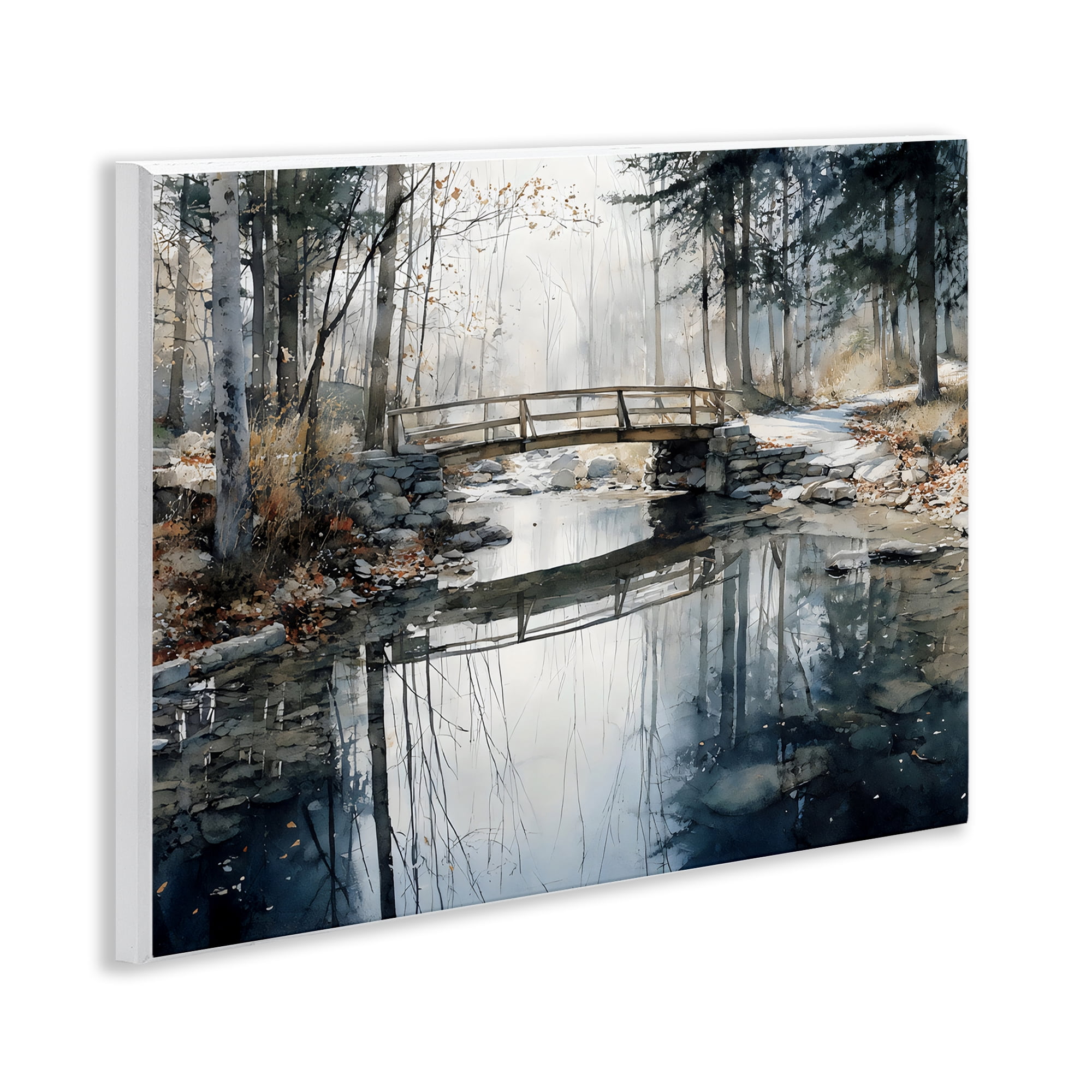 Stupell Industries Stone Bridge over Stream Wall Plaque Art, design by Franklyn Gregory