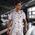 thumbnail image 3 of Wukai Lavender Flowers Print Men's Short-Sleeved Mesh T-Shirt,Quick-Dry Short Sleeve Workout T-Shirt-Large, 3 of 8