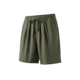 thumbnail image 6 of FRSASU Women's Summer Cotton Linen Shorts Elastic Waist Drawstring Casual Hiking Bermuda Shorts Army Green, 6 of 6