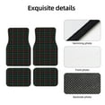 thumbnail image 4 of Pofeuu Buffalo Plaid Dark Green Print Car Foot Mat Set of 4 Pieces - All-Weather Full Set Floor Mats for Cars Trucks SUVs, 4 of 7