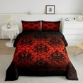 thumbnail image 2 of Erosebridal Vintage Boho Damask Comforter Sets Twin Size, Red Comforters & Duvets, Hippie Geometry Decor, Reversible 2-Piece, 2 of 8