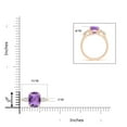 thumbnail image 3 of ANGARA Natural 2.7 Ct. Amethyst with Diamond Classic Ring in 14K Rose Gold for Women (Ring Size: 3.5), 3 of 8