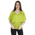 thumbnail image 1 of Moomaya Hauts Imprimés Chauve-Souris pour Femmes Col en V Blouse Décontractée d'Été Tunique de Mode, 1 of 7