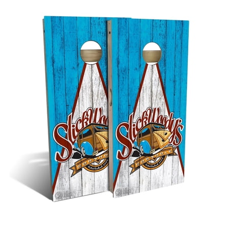 Skip's Garage Triangle Heritage Solid Wood Cornhole Board Set