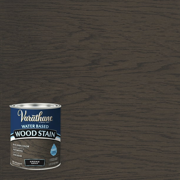Smoke Gray, Varathane WaterBased Wood Stain381121, Quart