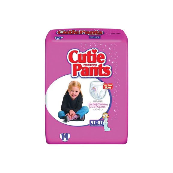 Cuties Training Pants for Girls, Size 4T-5T, 19 Count