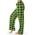 thumbnail image 2 of ylioge Plaid Pajama Pants for Women with Drawstring Elastic Waist Casual Straight Wide Leg Loose Comfortable Homewear Sleepwear Pajamas Trousers Pant, 2 of 6