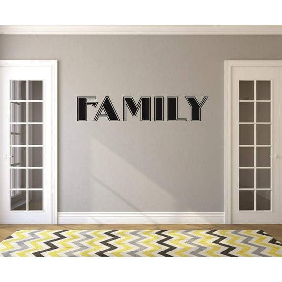 Decal Wall Sticker : Family Lettering Text Quote 16x40 Inches