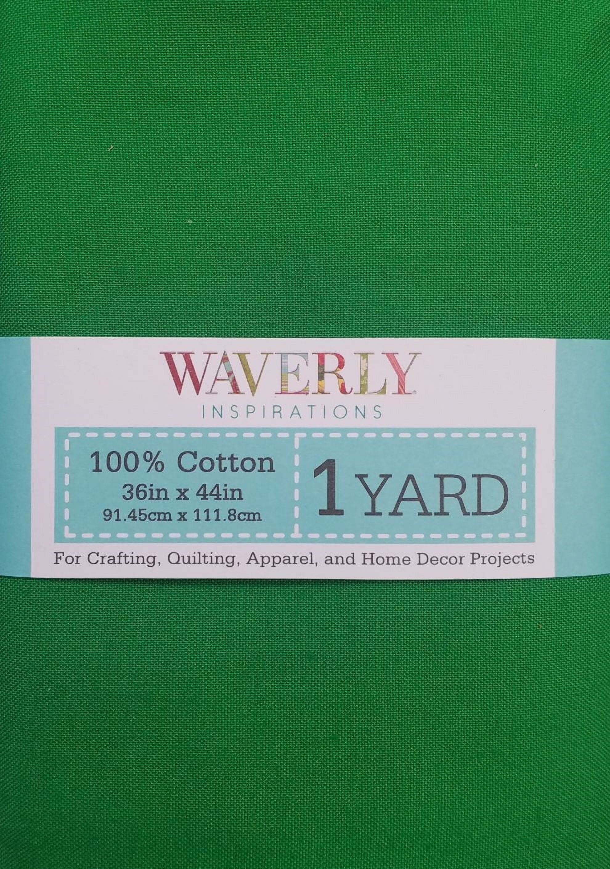 (3 pack) Waverly Inspirations 1 Yard Cut 100% Cotton Solid Fabric Solid Kelly 44" Wide for Quilting & Sewing