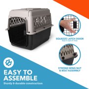 Vibrant Life Pet Kennel 32 Medium Plastic Dog Crate Portable Carrier for Pets 30 to 50 lbs, Gray