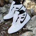thumbnail image 2 of N I-K-E A i r-Jor-dan 1 Mid Shoes White Black DQ8426-132 Men's Sizes NEW, 2 of 6
