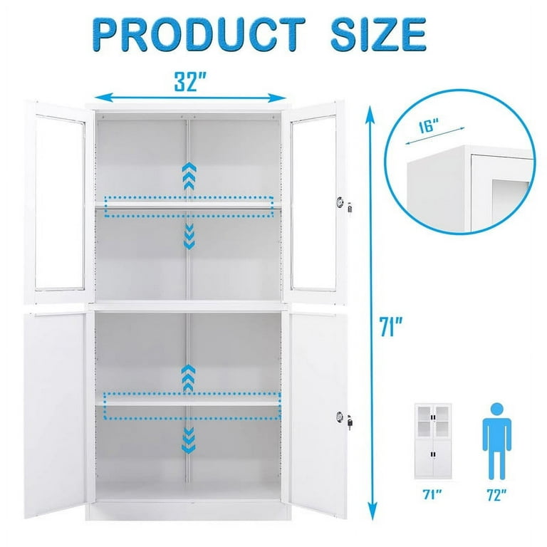 miiico★ MIIIKO Metal Storage Cabinets with Lock Door and Shelves
