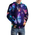 thumbnail image 5 of Dreamy Purple Butterfly Pattern Men's Women New Sweatshirt Hoodie Men's Plus Size Sweatshirt Hooded Sweatshirt 3d Printed Street Men's Cloth, 5 of 6