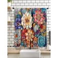 thumbnail image 4 of 1 Set Of 2 Panels, Fashionable Digital Printed Flower Pattern Curtains For Living Room, Bedroom, Indoor & Outdoor Window Curtains, Home Furnishing Dec, 4 of 5