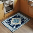 thumbnail image 3 of Vintage Washable Small Entryway Area Rugs 2'x3', Abstract Blue Bohemian Farmhouse Tribal Low Pile Throw Rug Non-Slip Sturdy Edge Binding Carpet for Front Door Floor Room Entry, 3 of 9