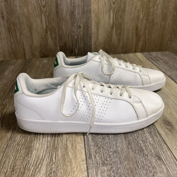 Ad-id-as Mens US Size 13 Cloudfoam Advantage AW3914 White Leather Sneaker Shoes