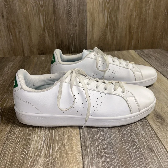 Adi-das Mens US Size 13 Cloudfoam Advantage AW3914 White Leather Sneaker Shoes