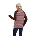 thumbnail image 6 of WIHOLL Women's Long Sleeve Shirts Fashion Striped Raglan T-Shirt Casual Loose Fit Crewneck Pullover Top 2026 Fall Sweatshirts for Women, 6 of 9