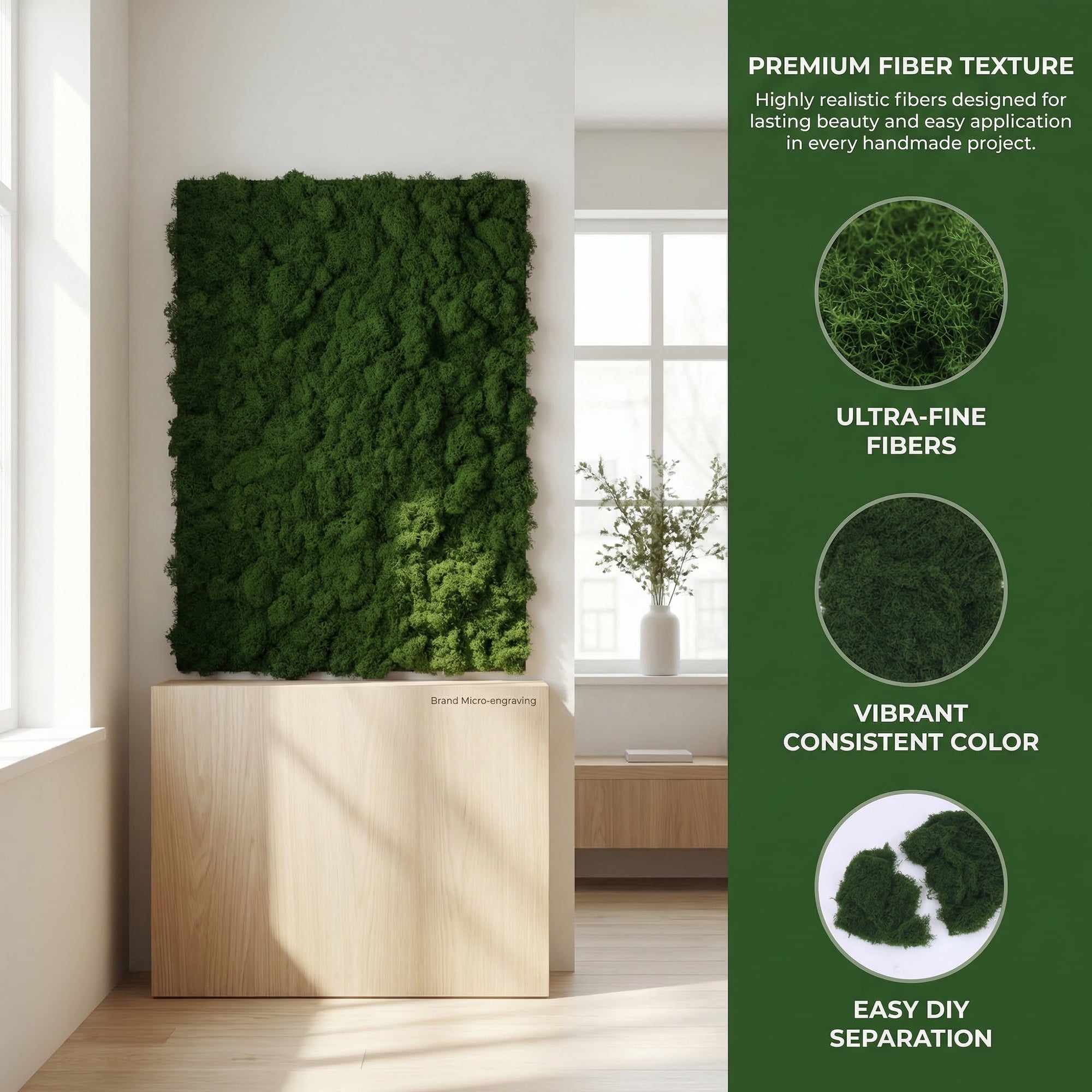 Unique Bargains Artificial Moss Fiber Realistic Grass for Fairy Garden in 50 g Dark Green