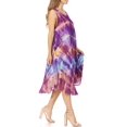 thumbnail image 4 of Sakkas Nora Sleeveless Embroidered Short Tie Dye Caftan Dress / Cover Up - Pink - One Size, 4 of 5