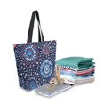 thumbnail image 2 of FORMRS Womens Canvas Tote Bag with Zipper Inner Pocket Shoulder Handbag, Blue Fireworks Pattern, 2 of 7