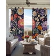 thumbnail image 6 of Colorful Spring Floral Blackout Curtains for Bedroom Living Room Darkening Curtains 84 Inch Length 2 Panels Set Botanical Summer Blooming Window Curtain Window Treatment Grommet Drapes 52"x84", 6 of 9