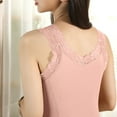 thumbnail image 5 of Thermal Tank Top Women Plus Size Loose Fleece Lined Undershirt V Neck Lace Camisole Tops Warm Base Layer Underwear Cami Vest Pink Free Size, 5 of 7