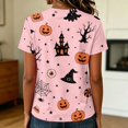 thumbnail image 4 of Halloween Tops for Women Short Sleeve Crewneck Witch Print T Shirts Funny Halloween Costume Party Top, 4 of 7