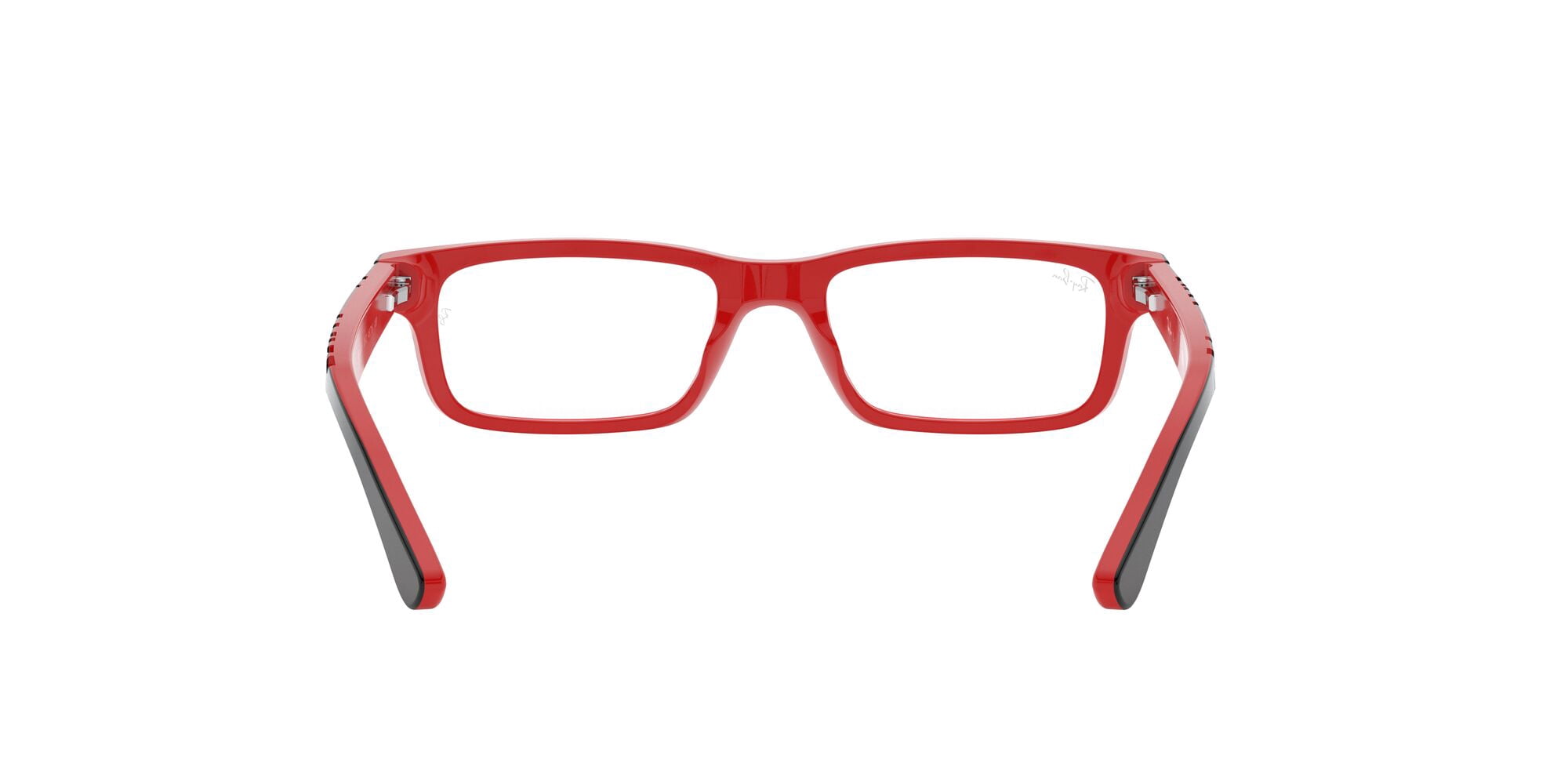 Ray-Ban Youth Size 48 0RY1535 Prescription Eyeglasses with Case, Black on Red/Demo Lens
