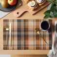 thumbnail image 2 of Orange Blue Checkered Placemats Set of 2 Fall Farmhouse Buffalo Plaid Place Mats Indoor Wipeable Table Mats Washable Cloth Dining Table Placemats for Kitchen Holiday Party Home Decor 13x19 Inch, 2 of 9