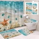 thumbnail image 1 of Juego de cortina de ducha | Decoración de baño de 4 piezas con tela de poliéster impermeable, 1 of 6