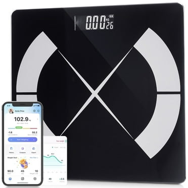 MOONORAH Bluetooth Body Fat Scale, Smart Scale for Body Weight Health Analyzer with APP, Digital Body Weight Scale, 400lb, Black
