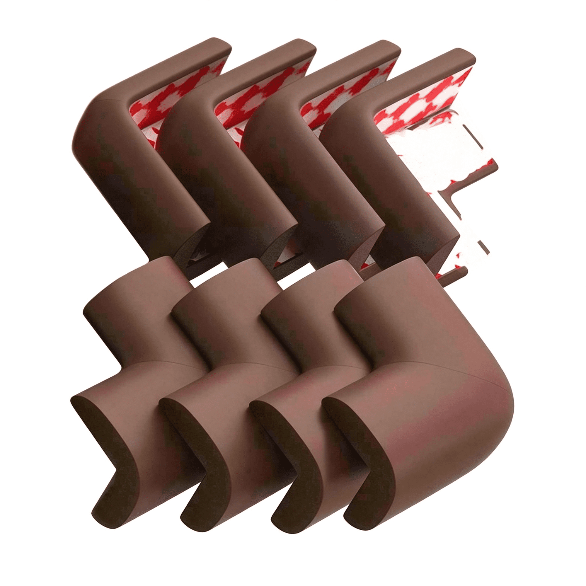 HBMYN Brown Foam Corner Protectors, 8 Count with 3M Adhesive, Safe corner protector baby