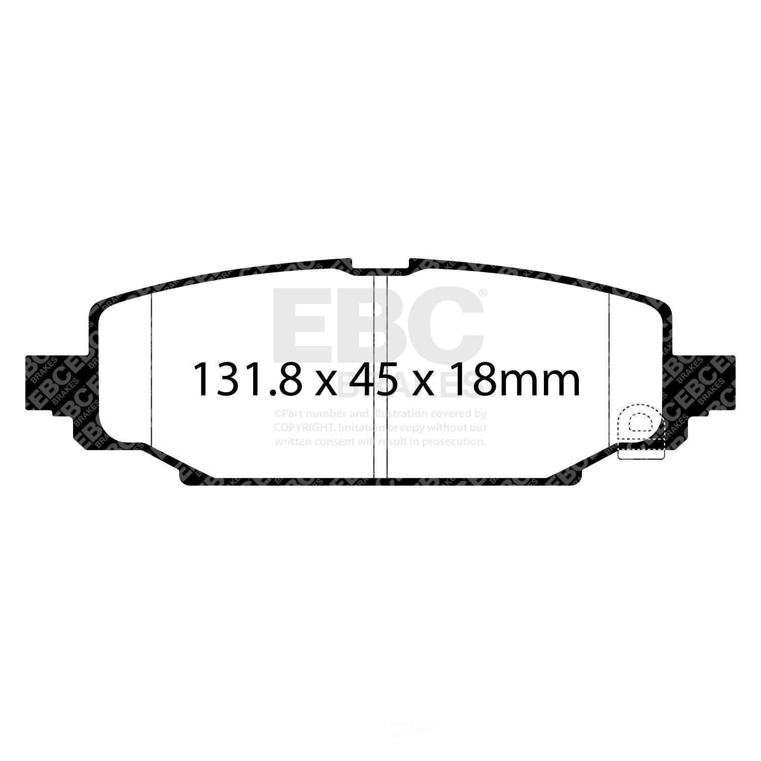 EBC Brakes DP63101 6000 Series Greenstuff Truck/SUV Brakes Disc Pads, FMSI Pad No. D2172 Solid
