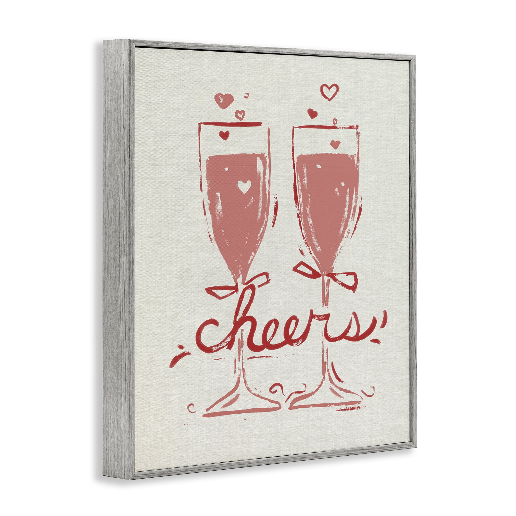 Stupell Industries Romantic Cheers To Love Gray Framed Giclee Art, design by June Erica Vess