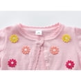 thumbnail image 4 of HWJAD Long Sleeve 3D Flower Bolero Shrug for 1-14Y Girls Toddler Kids One Button Closure Cardigan Knit Sweater Cropped Cover Up Coat, 4 of 8