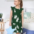 thumbnail image 4 of Gukieu Christmas tree green plaid Print Girls' Flying Sleeves Nightdress, Round Neck Sleeveless Princess Dress, Nightgown and Home Clothes-Large, 4 of 6