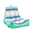 thumbnail image 2 of Big Joe Captain's Float No Inflation Needed Pool Lounger, Rivera Stripe Turquoise Double Sided Mesh, Quick Draining Fabric, 3 feet, 2 of 8