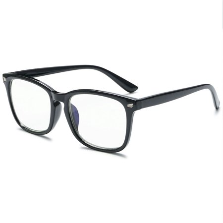 KOOSUFA Rectangle Blue Light Blocking Reading Glasses +1.75 Women Men Spring Hinge Light Weight Computer Eyewear Readers Eyeglasses Bright black