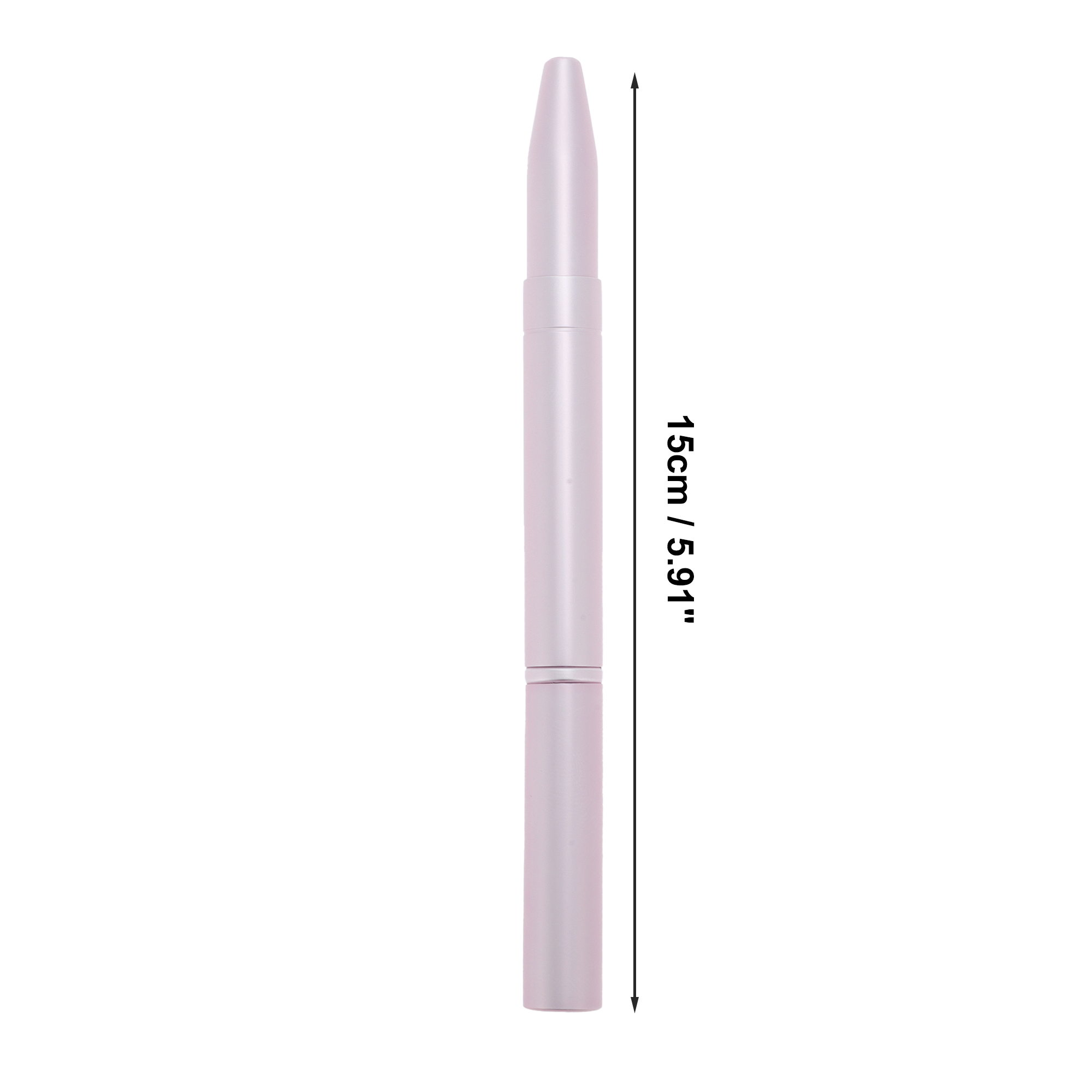 Unique Bargains 1 Pc Double Head Lip Brush for Travel Matte Pink