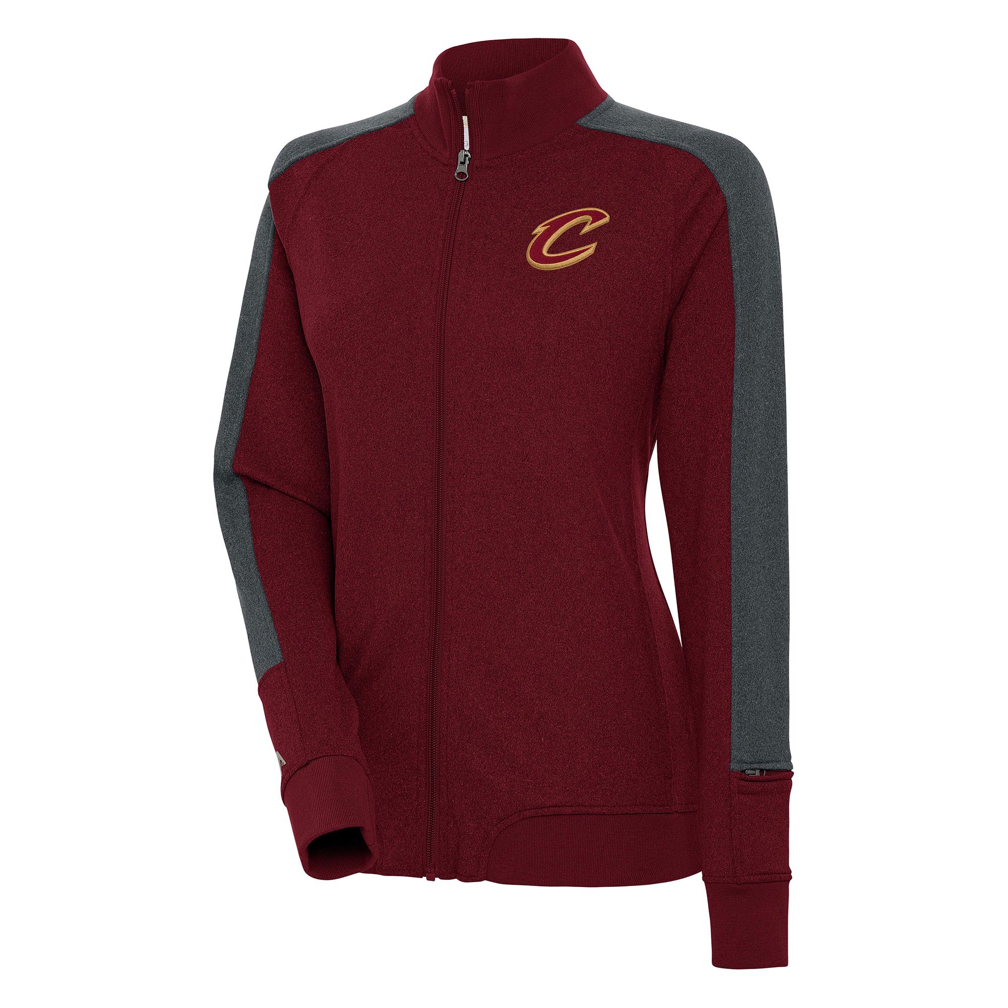 Women's Antigua Wine Cleveland Cavaliers Strike Full-Zip Track Jacket